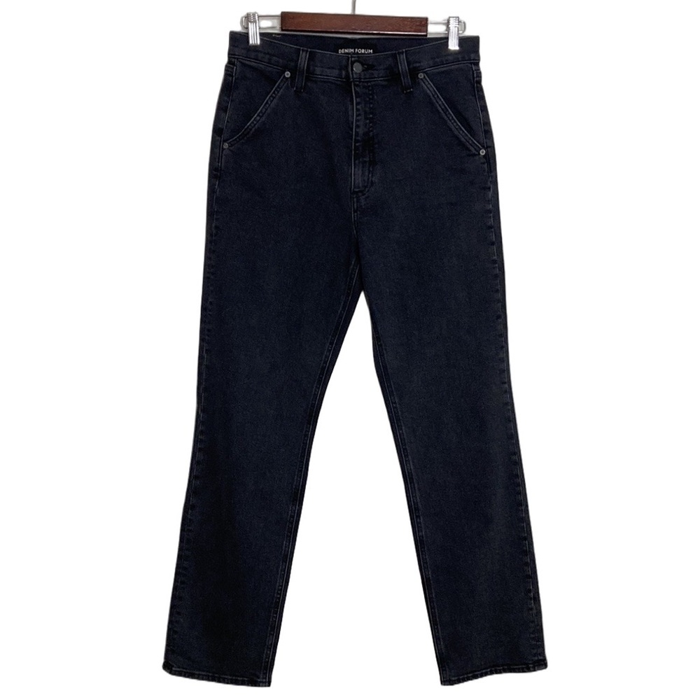 Denim Forum Jeans Womens 30 x 30 Black Arlo High Rise Trouser Straight Leg